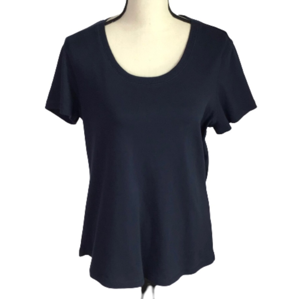 Christopher & Banks Navy Cotton Find Your Fit Shaped Fit Tee XL
